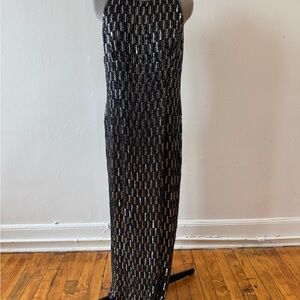 Elegant Black and Silver Evening Gown